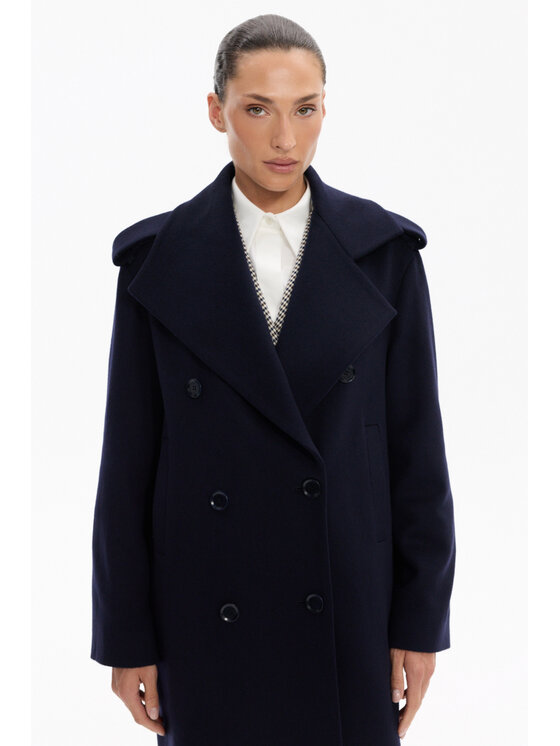 Deni Cler Milano Deni Cler Milano Płaszcz przejściowy W-DC-8058-F5-A5-58-1 Granatowy Regular Fit