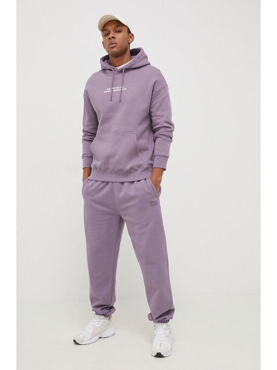 Lee Lee Felpa LOGO LOOSE HOODIE Viola Regular Fit