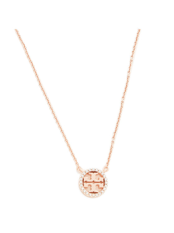 Tory Burch Tory Burch Намисто Crystal Logo Delicate Necklace 53420 Золотий