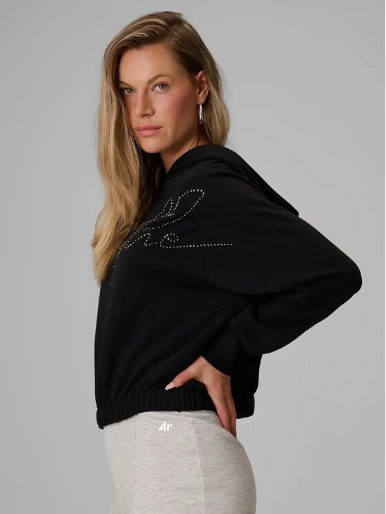 4F 4F Bluza 4FWAW26TSWSF2670-20S Czarny Regular Fit