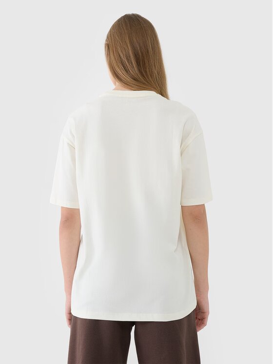 4F 4F T-Shirt 4FRSS25TTSHF2694-11S Biały Oversize