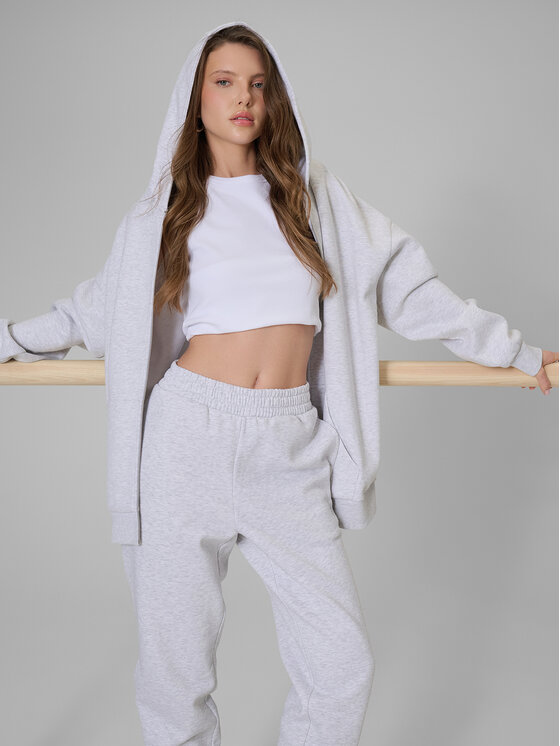 4F 4F Bluza BASIC+ Szary jasny Regular Fit