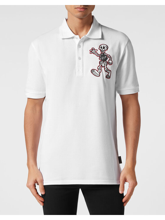 PHILIPP PLEIN PHILIPP PLEIN Polo 9859 Biały Slim Fit