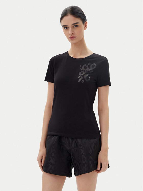 EA7 Emporio Armani Damski T-Shirt, rozmiar L, Czarny, 7W000133 AF10373 UC001