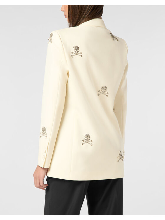 PHILIPP PLEIN PHILIPP PLEIN Marynarka 24267 Biały Loose Fit
