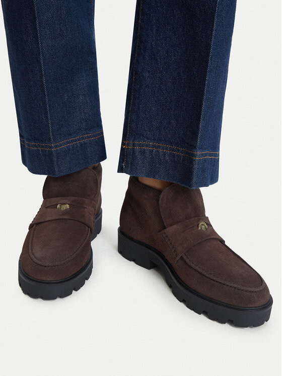 Tommy Hilfiger Čizme Th Enamel Charm Loafer Boot FW0FW09680 Smeđa