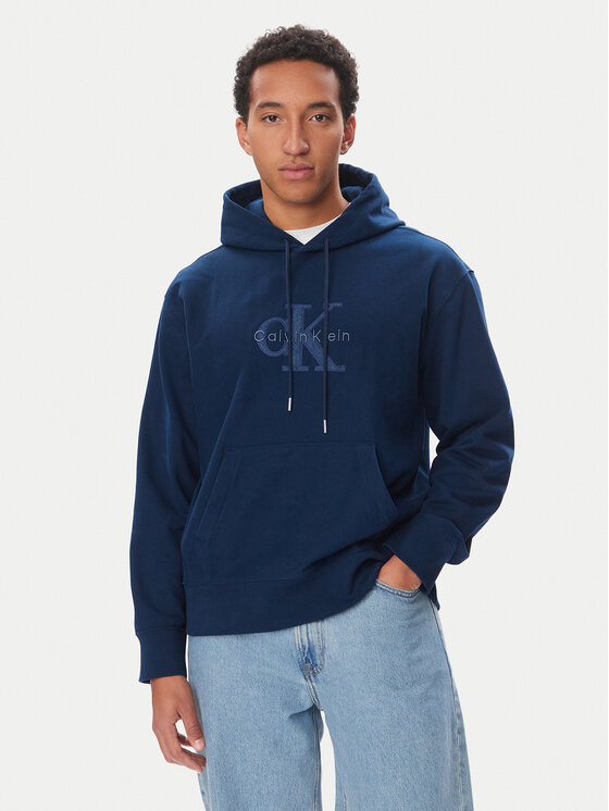 Calvin Klein Jeans Calvin Klein Jeans Džemperis ar kapuci LV04RH218G Tumši zils Regular Fit