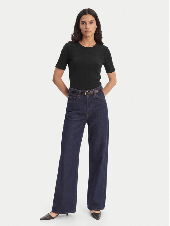 Calvin Klein Calvin Klein Marškinėliai Varigated LV044F211G Juoda Slim Fit