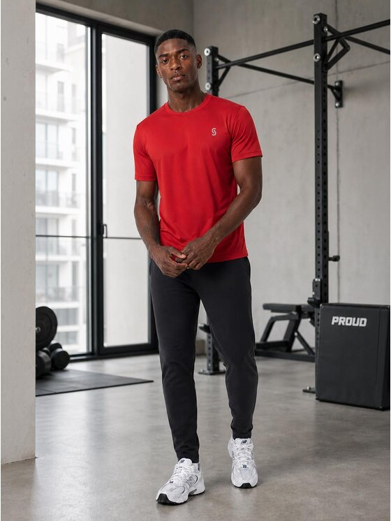 Jigga Wear Jigga Wear Koszulka techniczna 131610 Czerwony Regular Fit