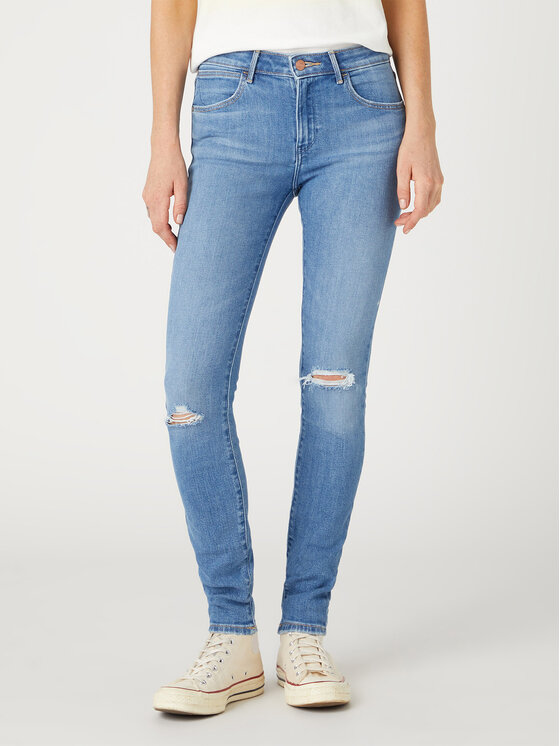 Wrangler Jeans hlače W28KXR37T 112332352 Modra Skinny Fit