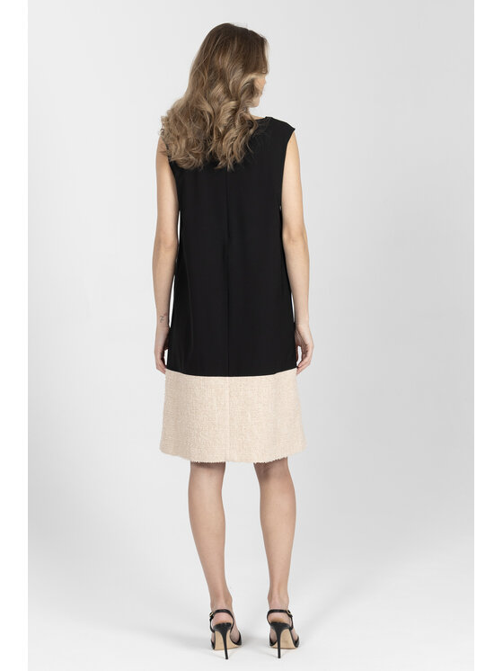 Deni Cler Milano Deni Cler Milano Sukienka dzianinowa W-DC-3240-F2-G1-91-1 Czarny Loose Fit