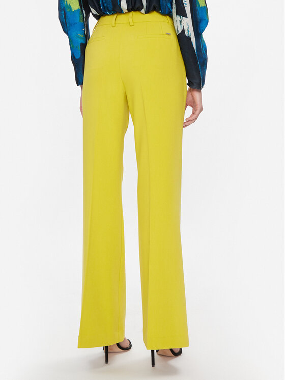 DKNY DKNY Spodnie materiałowe UK3PX024 Żółty Regular Fit