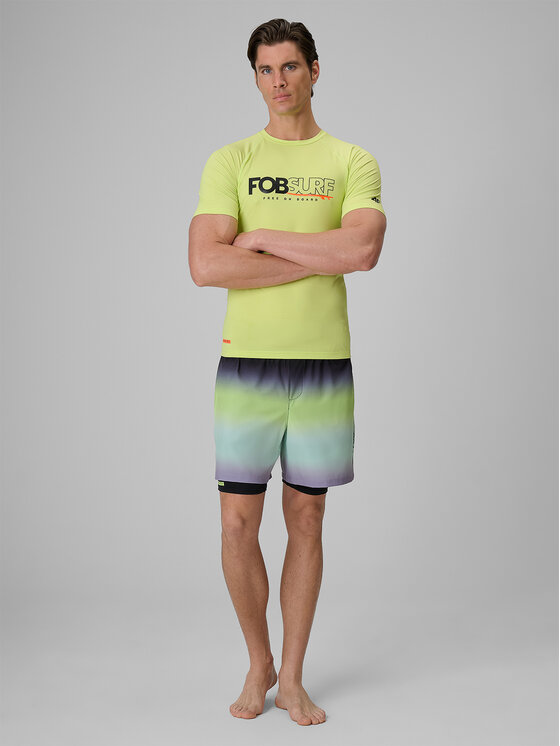 4F 4F Szorty kąpielowe FOB SUMMER Zielony Regular Fit