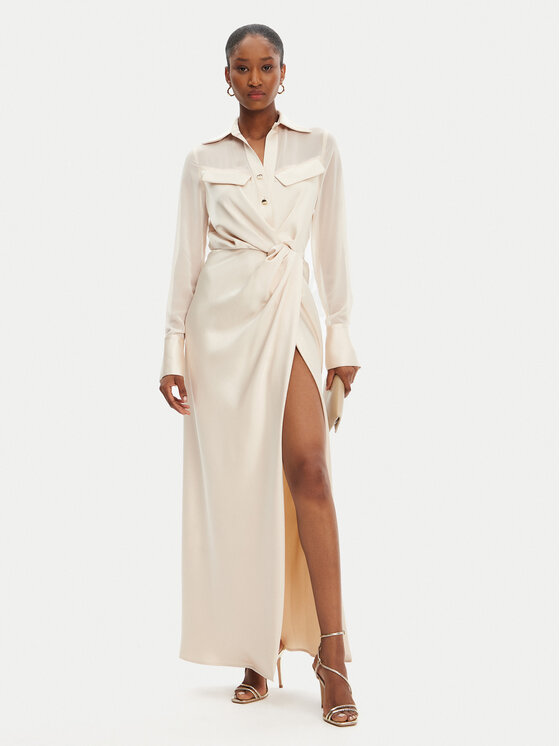 Babylon Babylon Košilové šaty ED0734 Béžová Regular Fit