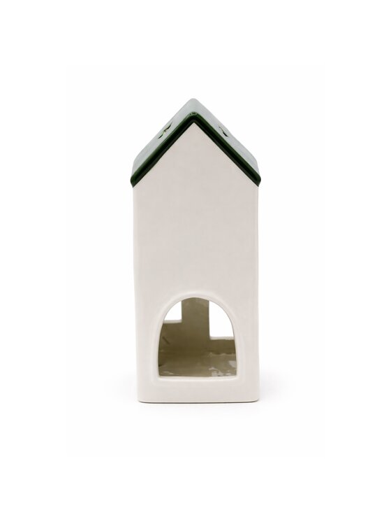MIAhome MIAhome Figurka ceramiczny domek na tea-lighty 20,4x9x8,9 cm Biały
