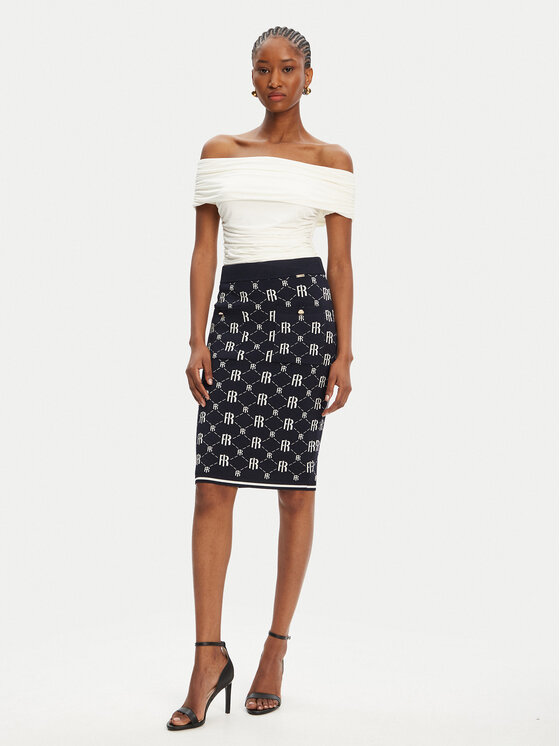 Fracomina Fracomina Puzdrová sukňa FR25WG4009K414F8 Tmavomodrá Slim Fit