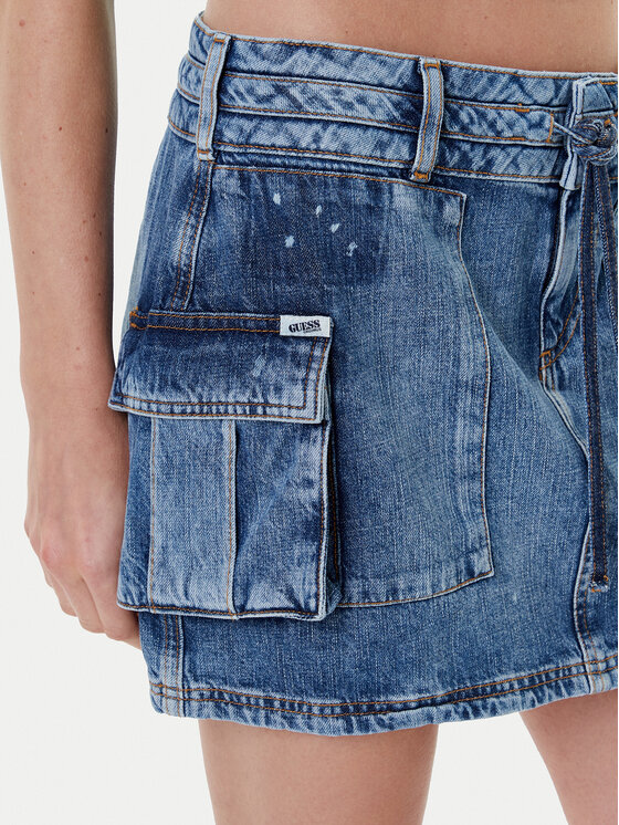 Guess Guess Spódnica jeansowa W5YD0L D5R01 Niebieski Regular Fit