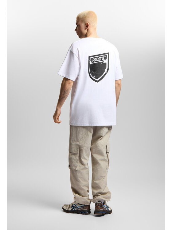 PROSTO. PROSTO. T-Shirt Shield Splash Biały Oversize