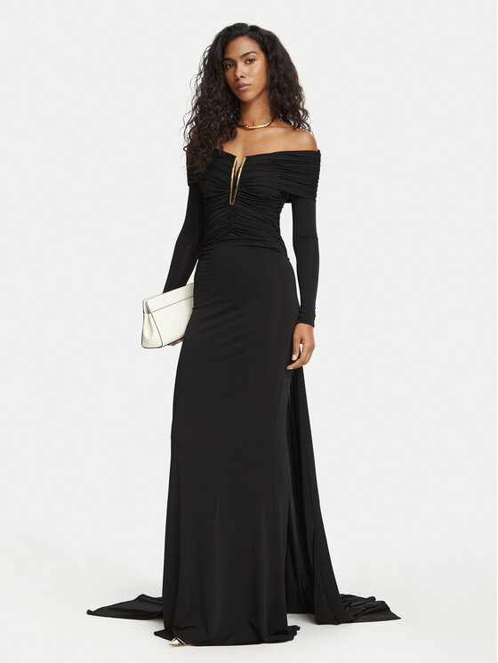 Elisabetta Franchi Elisabetta Franchi Õhtune kleit AB-R26-67E2 Must Fitted Fit