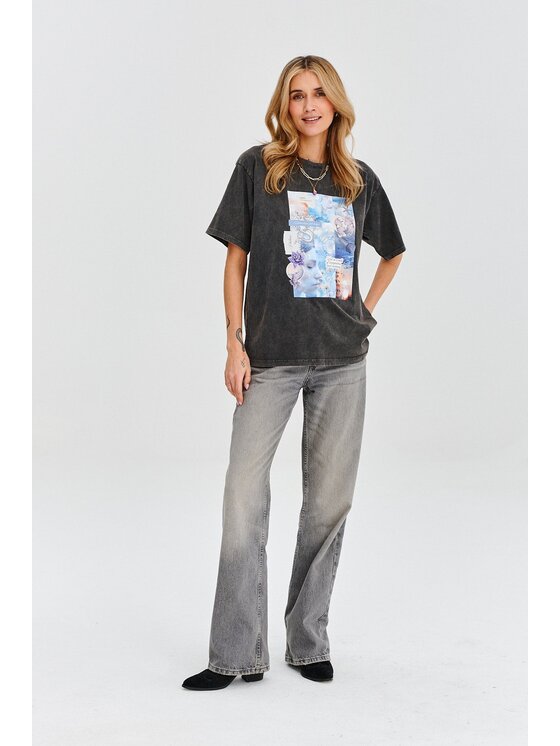 NAOKO NAOKO T-Shirt Tides of Pisces Czarny Regular Fit