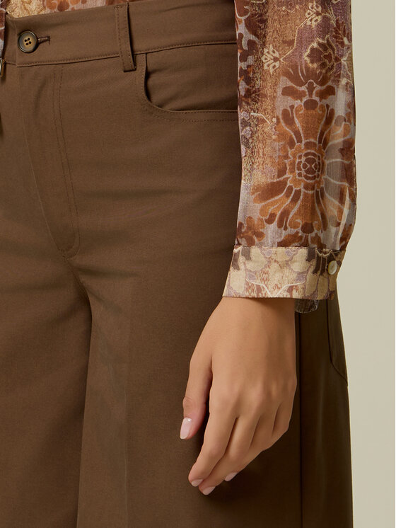 Oltre Oltre Spodnie materiałowe P756R009430N032 Brązowy Regular Fit