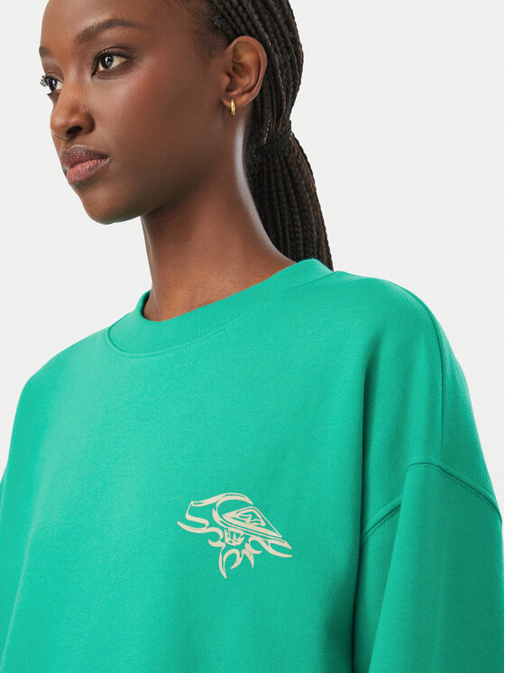 Quiksilver Quiksilver Bluza Standard Crew EQWFT03188 Turkusowy Regular Fit