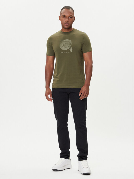 KARL LAGERFELD KARL LAGERFELD Marškinėliai 755032 554221 Žalia Regular Fit