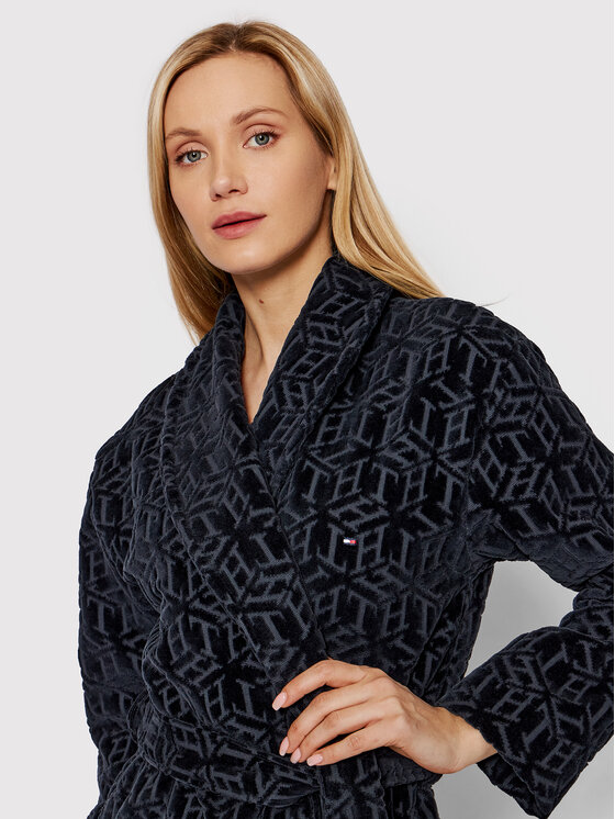 Tommy Hilfiger Tommy Hilfiger Župan Allover Logo UW0UW02596 Tmavomodrá