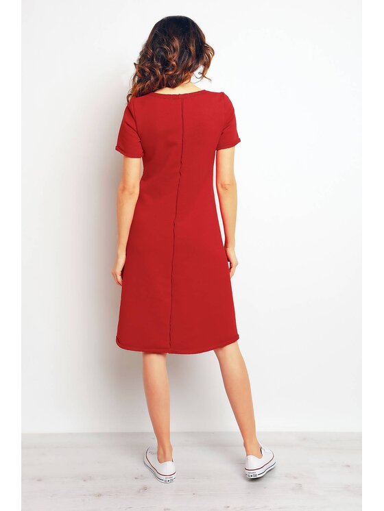 Infinite You Infinite You Sukienka letnia M073 Czerwony Basic Fit