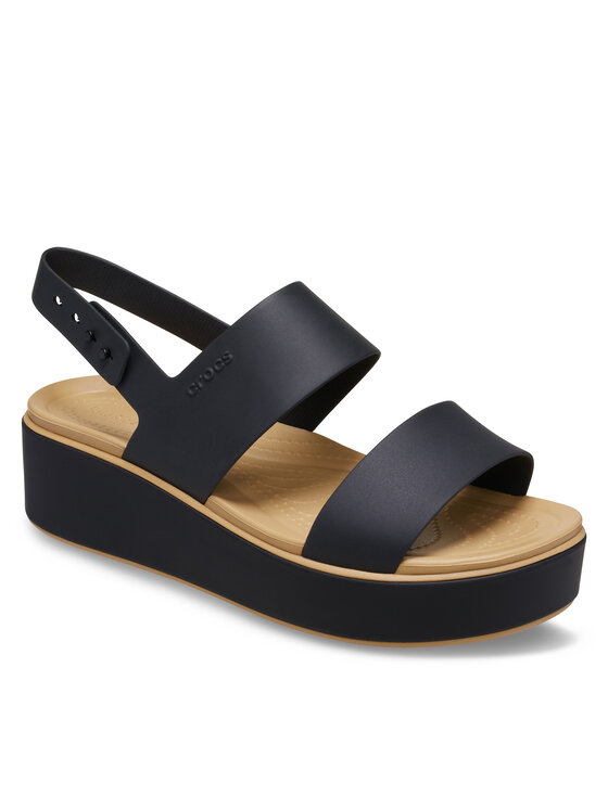 Crocs Crocs Sandales Brooklyn Matte Wrap Low Wedge 211802 Melns