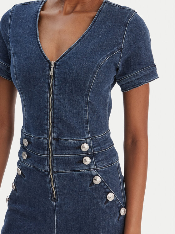 Guess Guess Overal W6RD94 D0911 Tmavomodrá Wide Leg