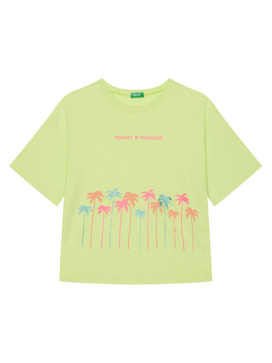 United Colors Of Benetton T-Shirt 35RYC10OZ Żółty Regular Fit