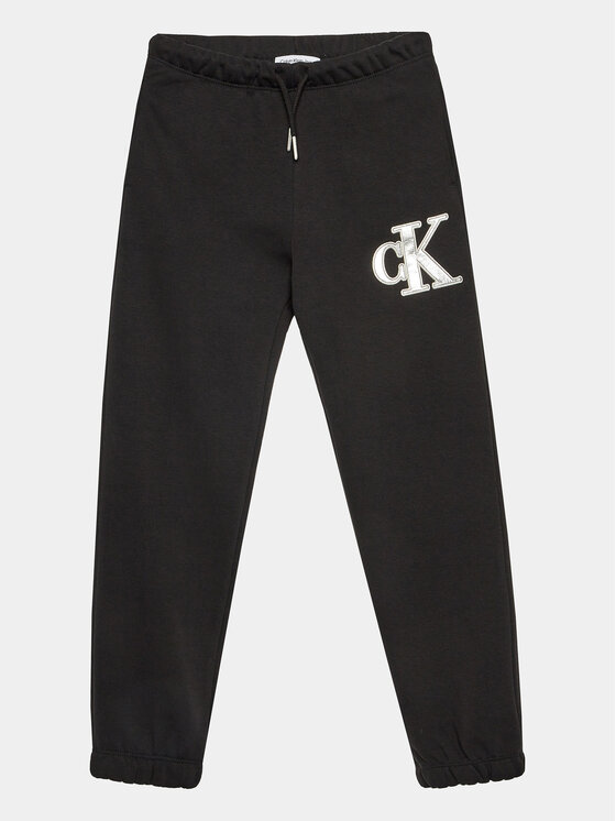 Calvin Klein Jeans Calvin Klein Jeans Παντελόνι φόρμας Metallic IG0IG02287 Μαύρο Regular Fit