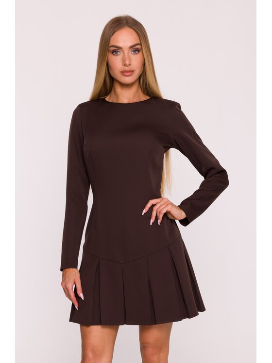 Made of Emotion Made of Emotion Sukienka wieczorowa M872 Brązowy Modern Slim Fit