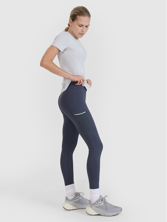4F 4F Legginsy BLAST Szary ciemny Slim Fit