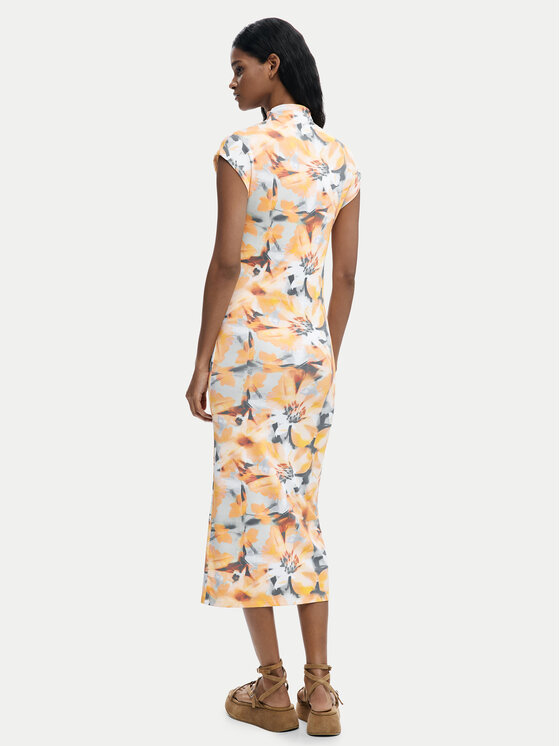 Desigual Desigual Лятна рокля Martha 26SWVK48 Жълт Slim Fit