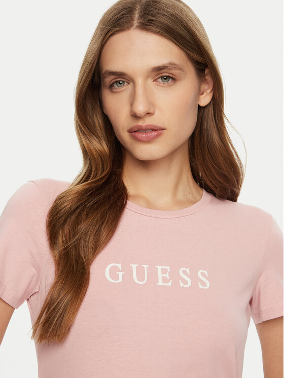 Guess Guess Póló O5RI01 KBBU1 Rózsaszín Slim Fit