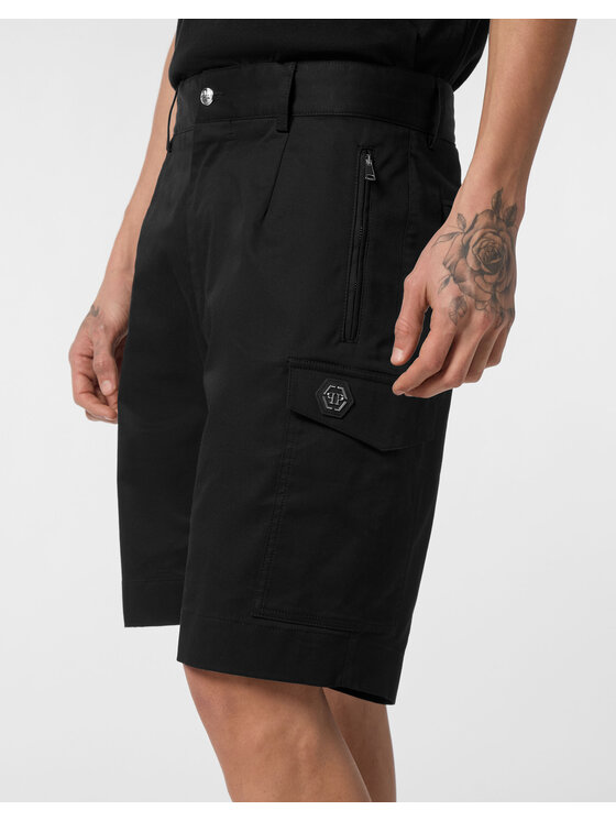 PHILIPP PLEIN PHILIPP PLEIN Szorty materiałowe 25451 Czarny Regular Fit