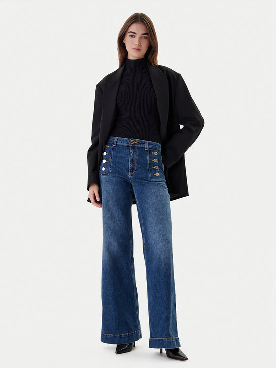 ViCOLO ViCOLO Jeansy DF5076 Niebieski Wide Leg