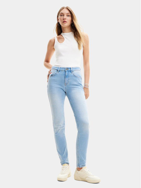 Desigual Desigual Blugi Delaware 24SWDD26 Albastru celest Slim Fit