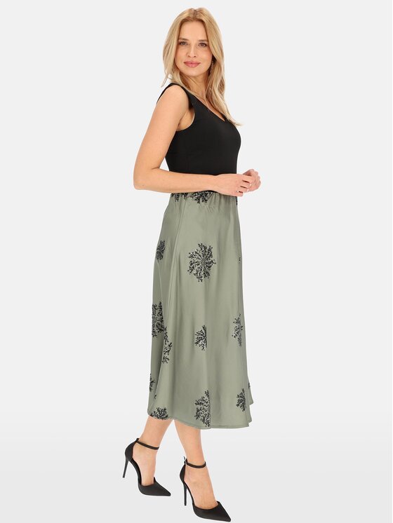 Perso Perso Spódnica JPE242380F Khaki Regular Fit
