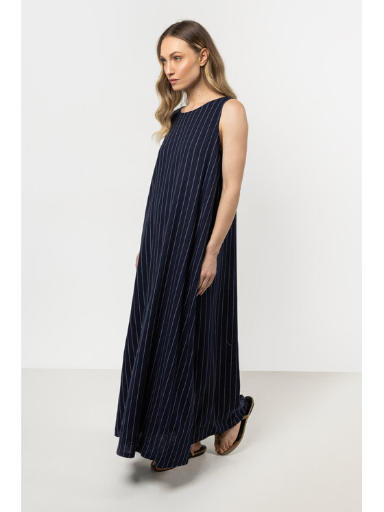 Awama Awama Sukienka letnia A729 Granatowy Basic Fit