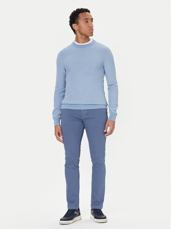 BOSS BOSS Džemper Klapok 50548673 Svijetloplava Regular Fit