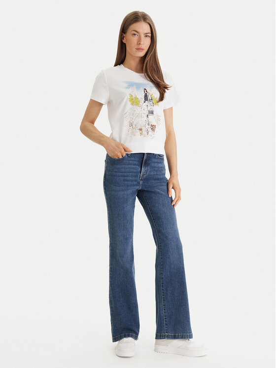 DKNY DKNY Tričko Central Park Conversational P61M0WNA Biela Regular Fit