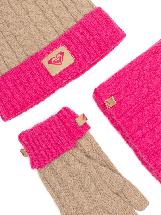 Roxy Roxy Комплект шапка, шал и ръкавици RX-KF-001-AW24 Розов