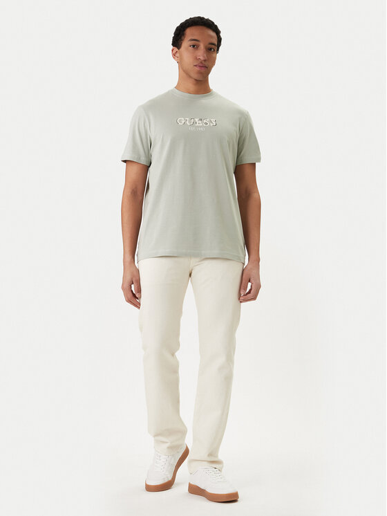 Guess Guess Póló M6GI16 K3032 Világoszöld Regular Fit
