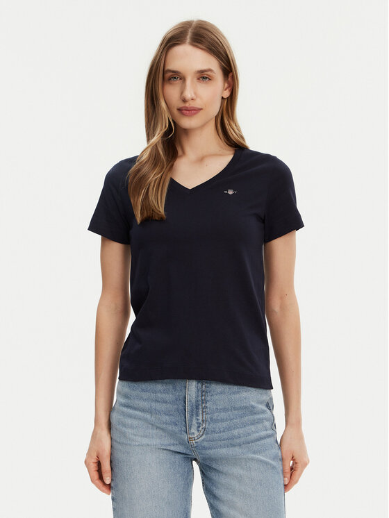Gant Damski T-Shirt, rozmiar S, Granatowy, Shield 4200750