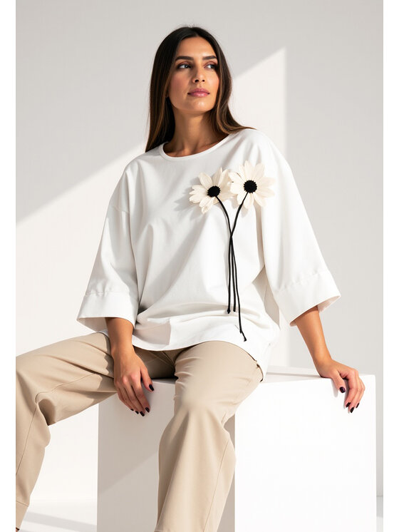 FIGL FIGL Blúzka M1118 Biela Regular Fit