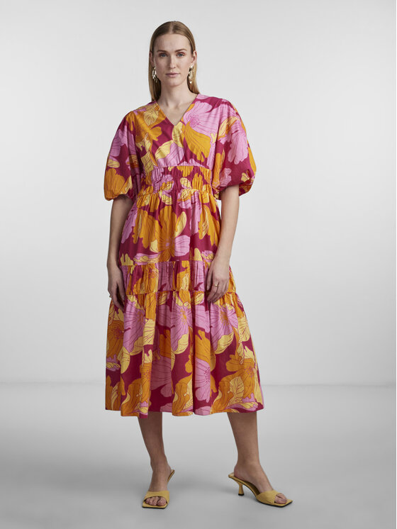 YAS YAS Sukienka codzienna 26029918 Fioletowy Regular Fit