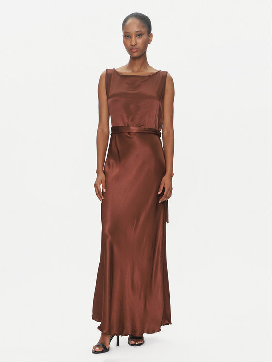 ViCOLO ViCOLO Večerna obleka TD0766 Rjava Regular Fit